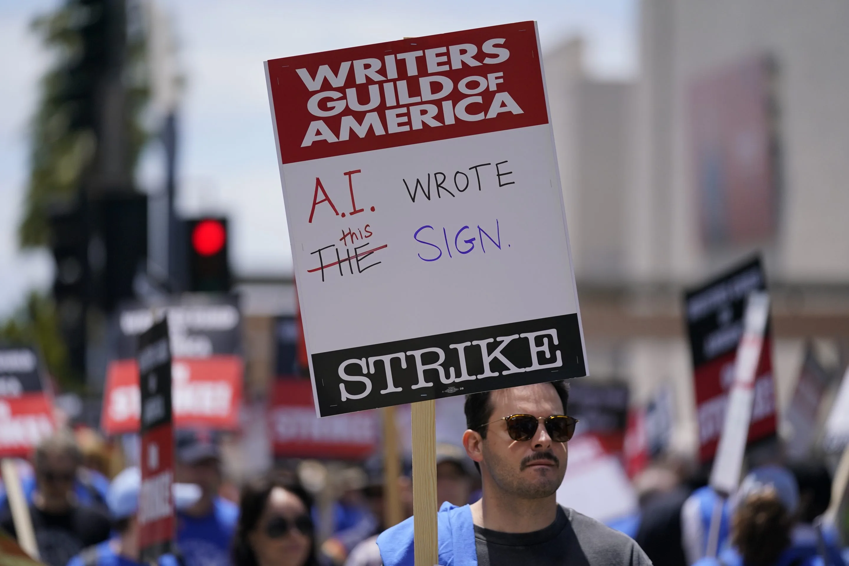 Screenwriters seek protections from AI as part of strike